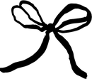 inky hand drawn black bow party present