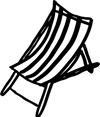 inky hand drawn summer beach deck chair