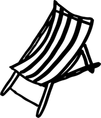 inky hand drawn summer beach deck chair