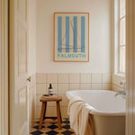 madsunsea falmouth boat art print in stylish warm bathroom