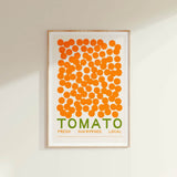 fresh sun trending hot cherry tomato italian art print in pine wood frame