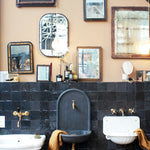 mediterranean vintage hotel bathroom art