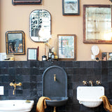 mediterranean vintage hotel bathroom art