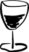 hand drawn red wine in wine glass
